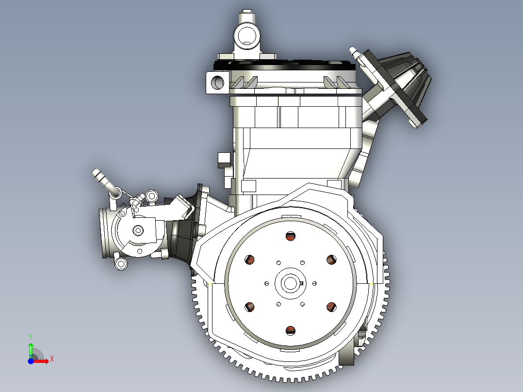 北极星800-2冲程引擎发动机前视图