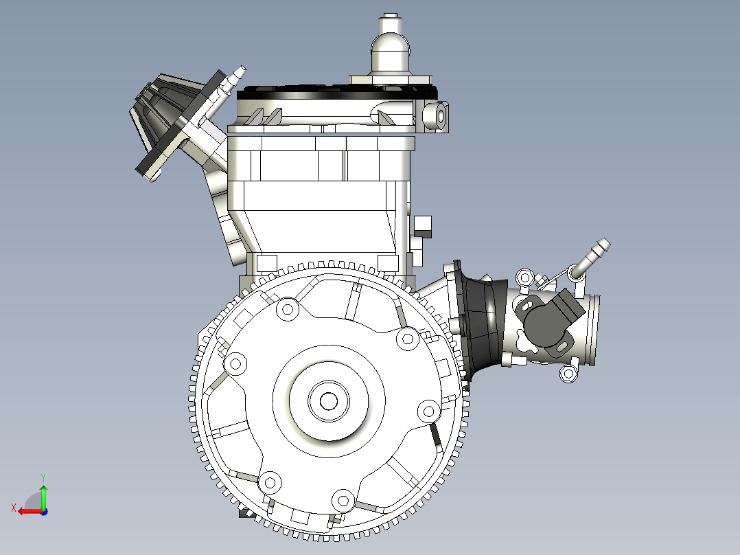 北极星800-2冲程引擎发动机后视图