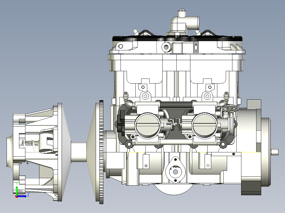 北极星800-2冲程引擎发动机左视图