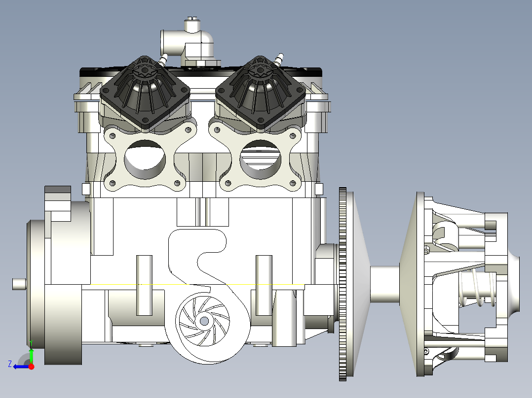 北极星800-2冲程引擎发动机右视图