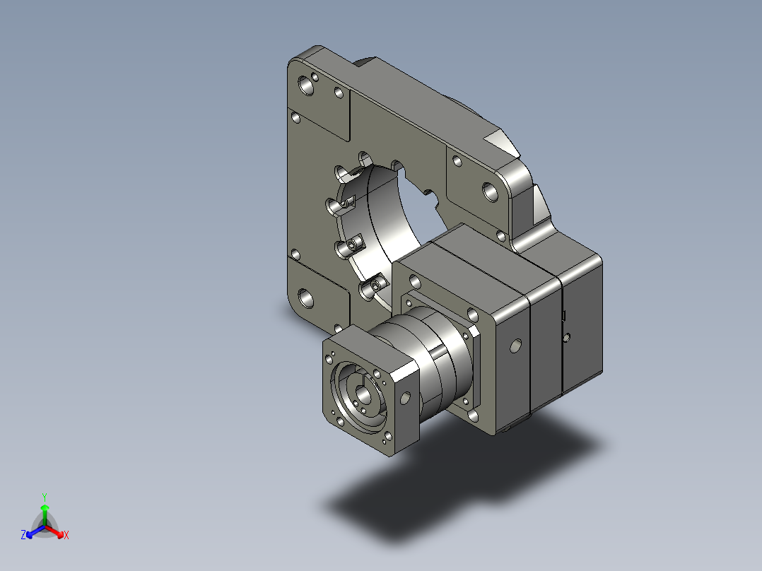 中空旋转平台KFN280-L2-50-(19-70-90-M5)正等轴测图