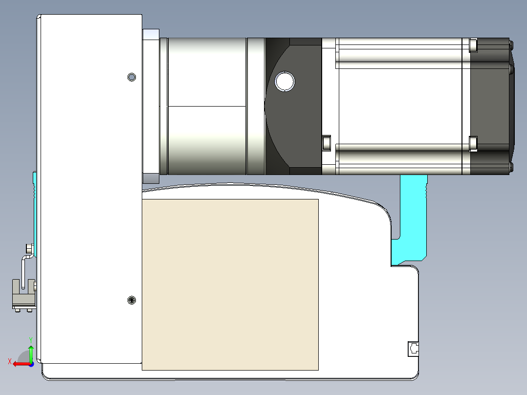 同步带滑台-半封闭B22H-L100-C-S1450-RU-P75-D3-N5后视图