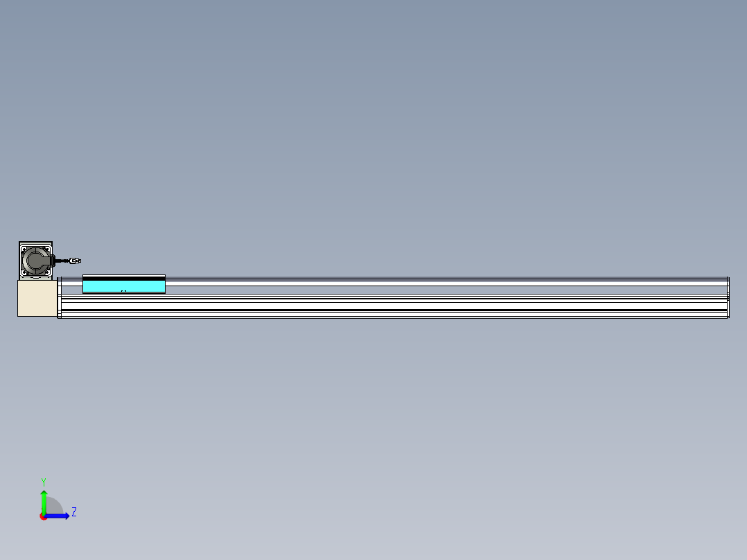 同步带滑台-半封闭B22H-L100-C-S1450-RU-P75-D3-N5左视图