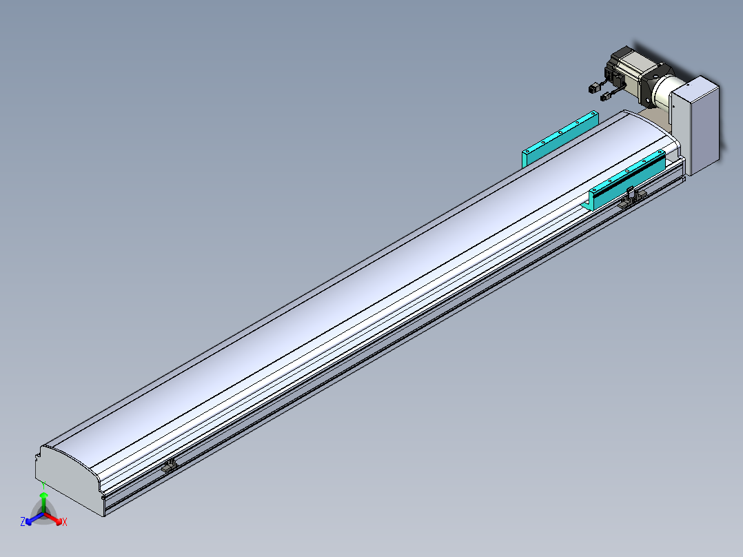 同步带滑台-半封闭B22H-L100-C-S1450-RU-P75-D3-N5正等轴测图