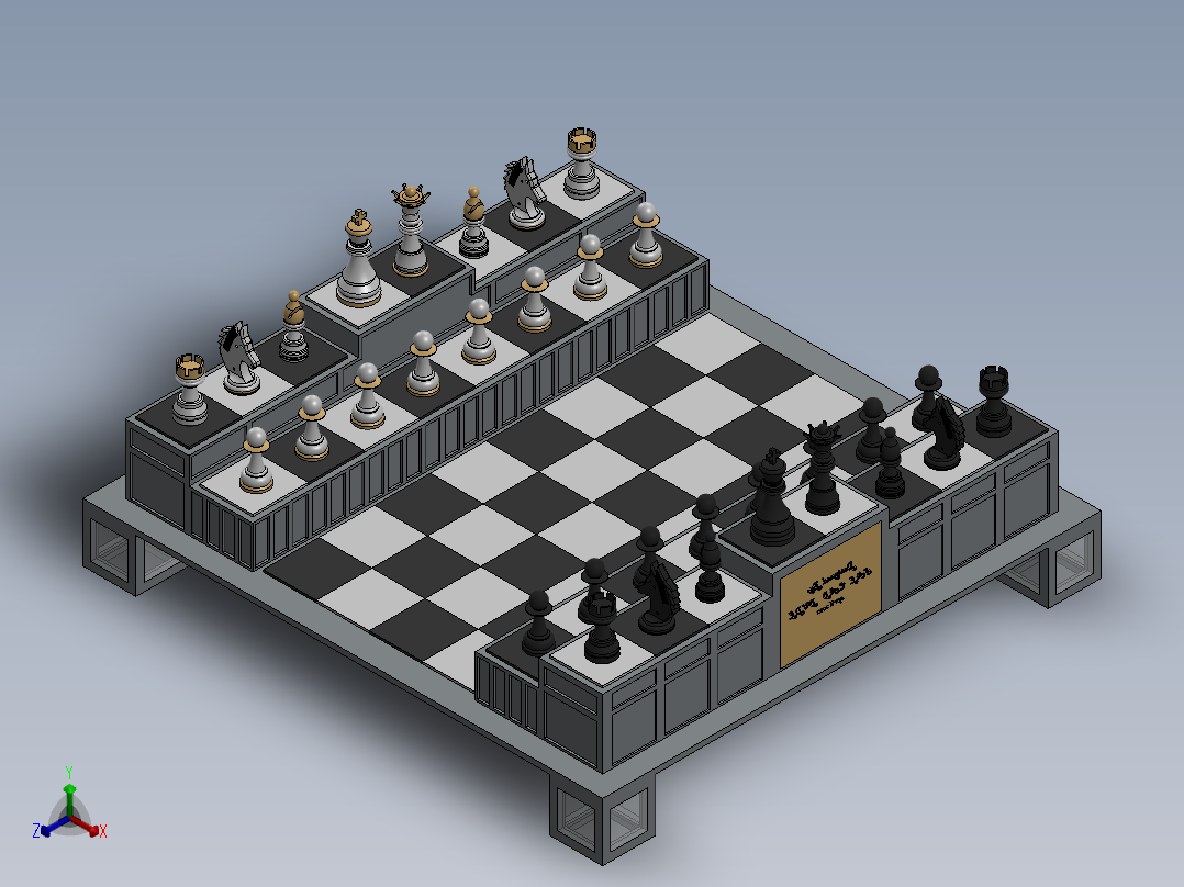 国际象棋-优雅的设计正等轴测图