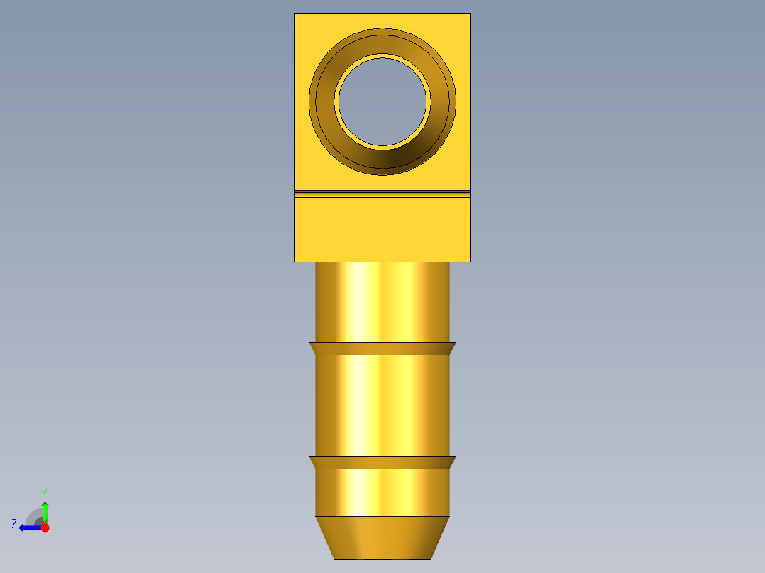 工业通用螺蚊管倒齿式工业硬管接头Union Tee 224-4右视图