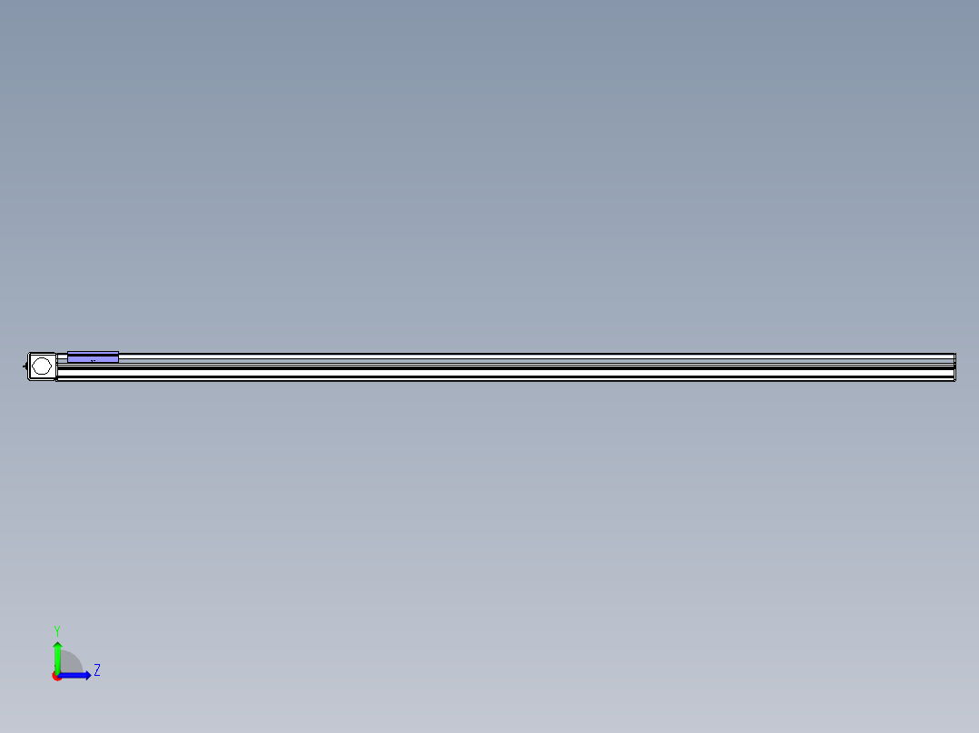 同步带滑台-半封闭B17-L100-S2600-R-P75-D3-N3左视图