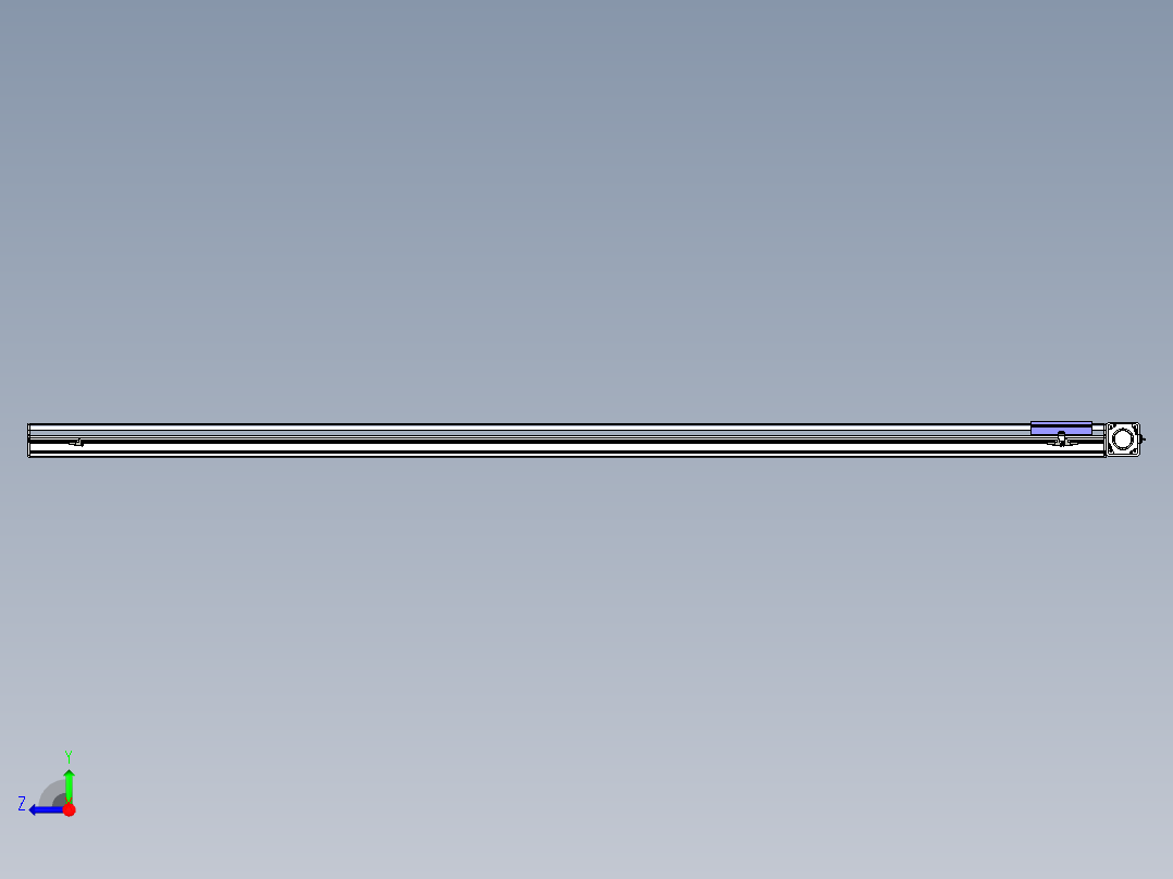 同步带滑台-半封闭B17-L100-S2600-R-P75-D3-N3右视图