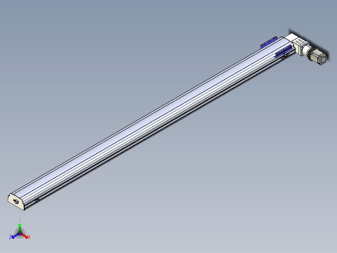 同步带滑台-半封闭B17-L100-S2600-R-P75-D3-N3正等轴测图