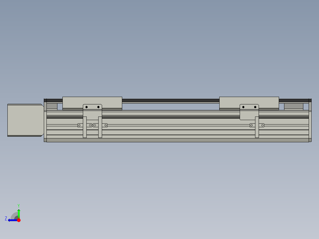 直线模组WG-LHB12-S250-R(B)设计图纸右视图