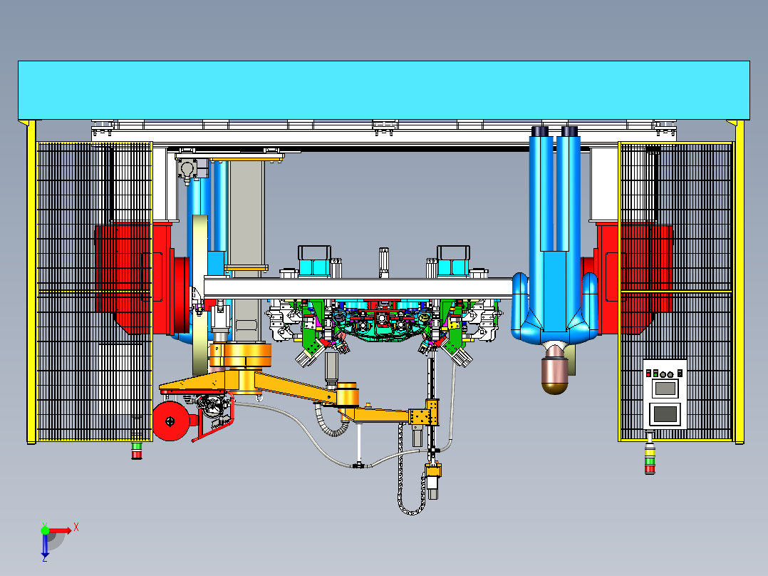 双变位机焊接工作站 用5轴焊接机器人实现俯视图