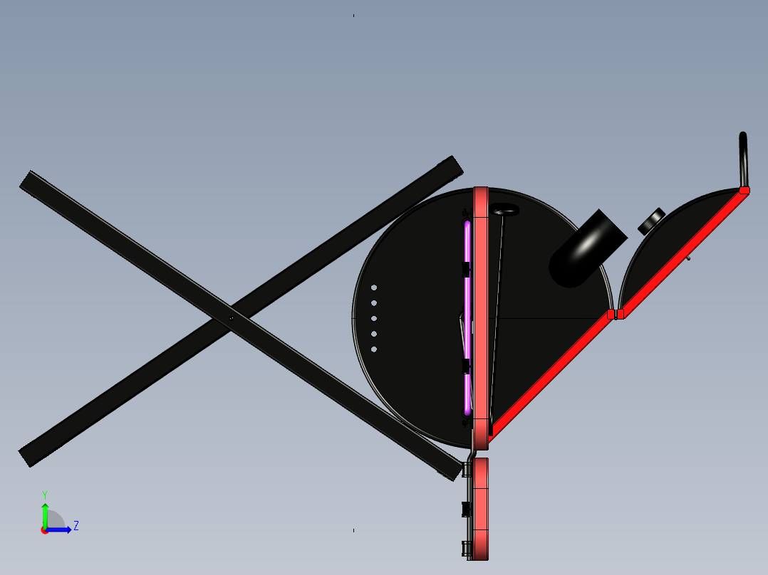 油桶烧烤切口左视图