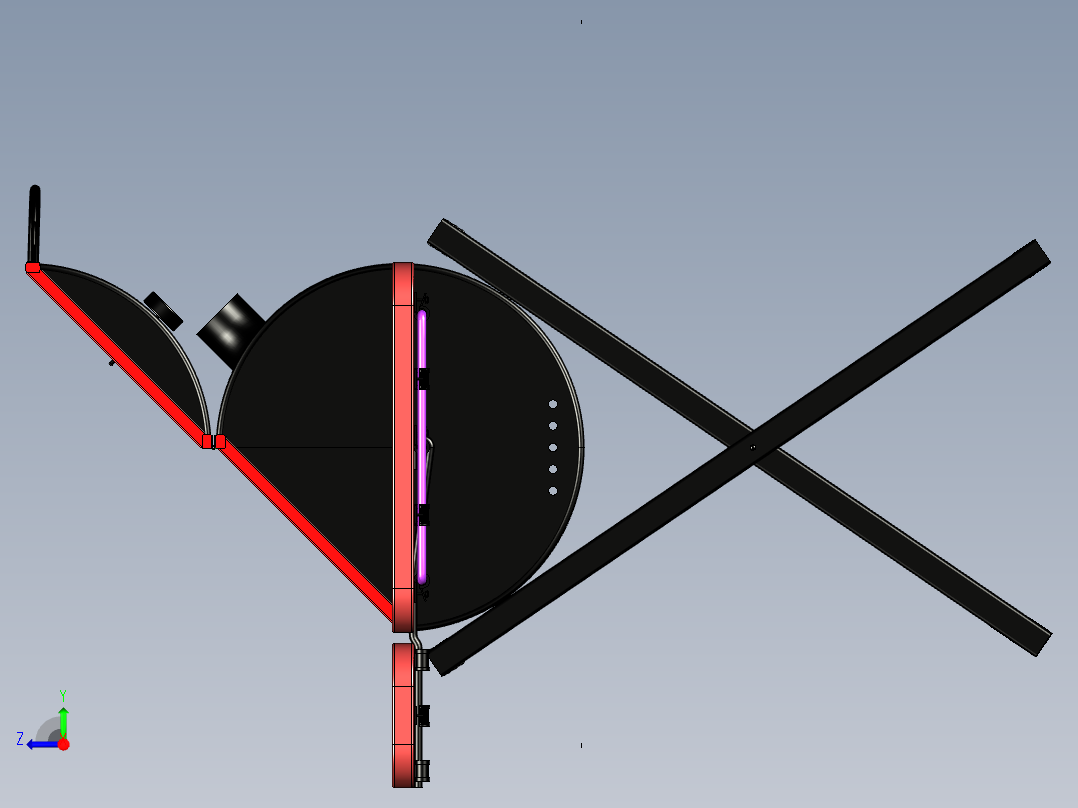 油桶烧烤切口右视图