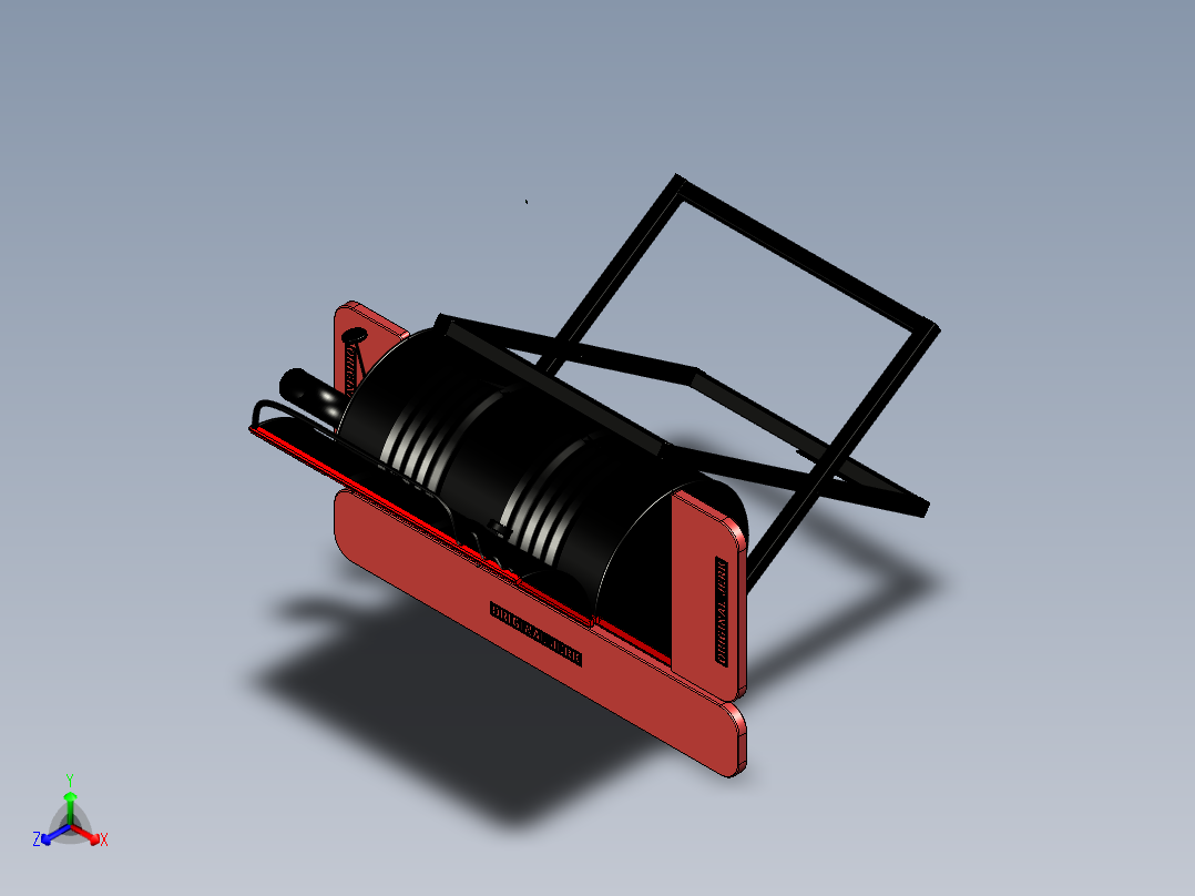 油桶烧烤切口正等轴测图