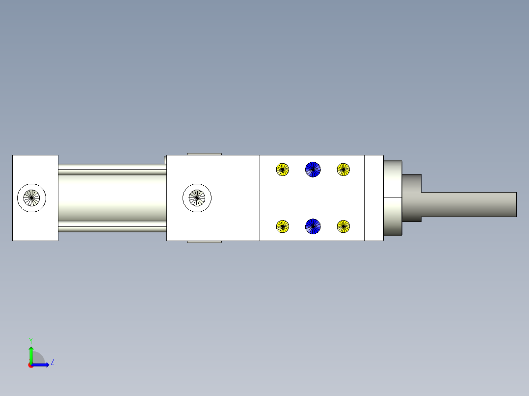 德克斯TUNKERS气缸数模SZK_40x40_A22_T12_TUENKERS左视图