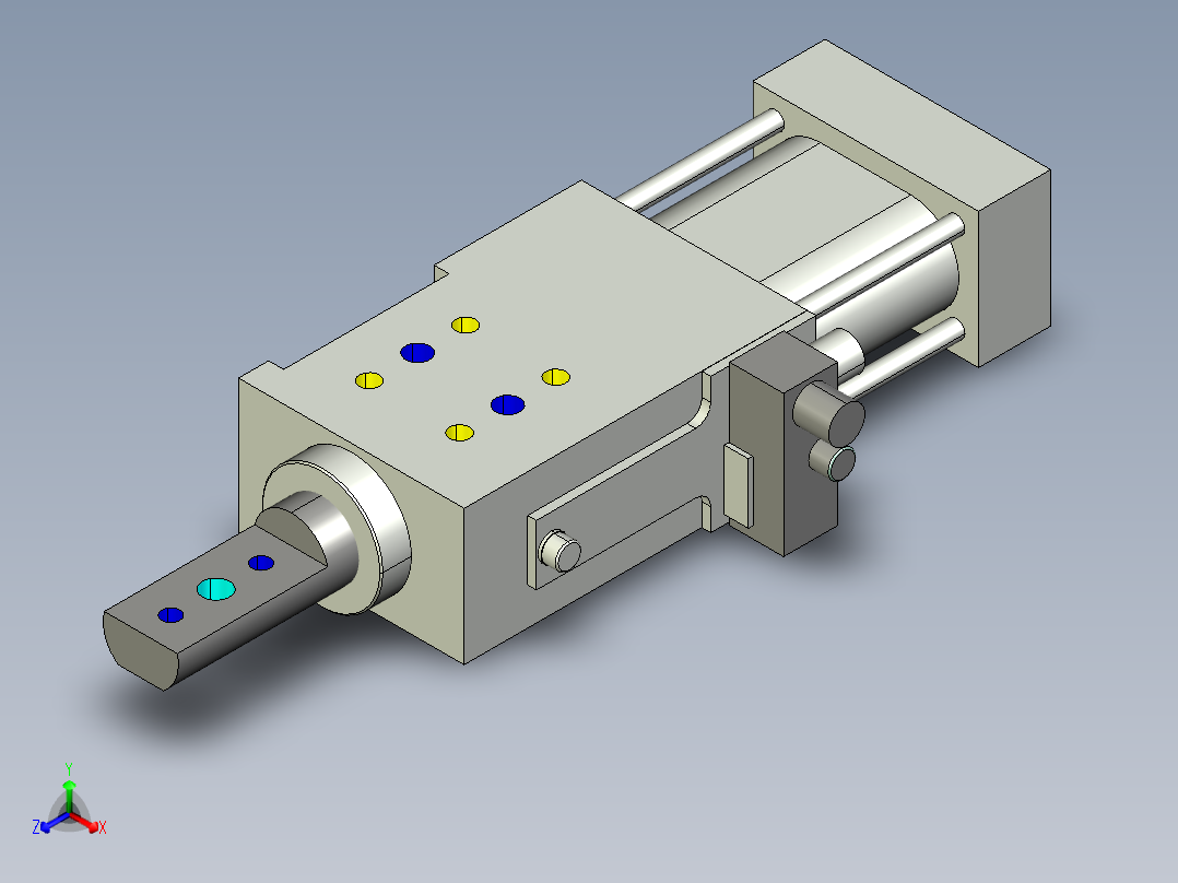 德克斯TUNKERS气缸数模SZK_40x40_A22_T12_TUENKERS正等轴测图