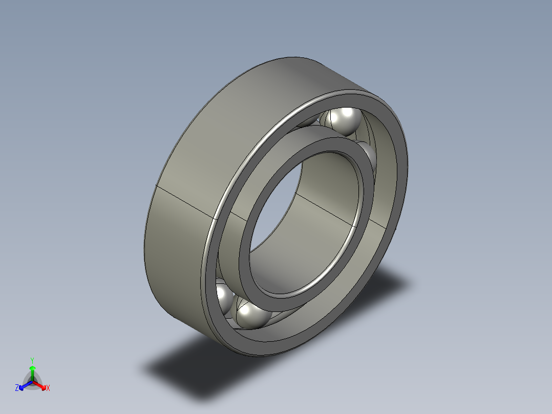 深沟球轴承628-9正等轴测图