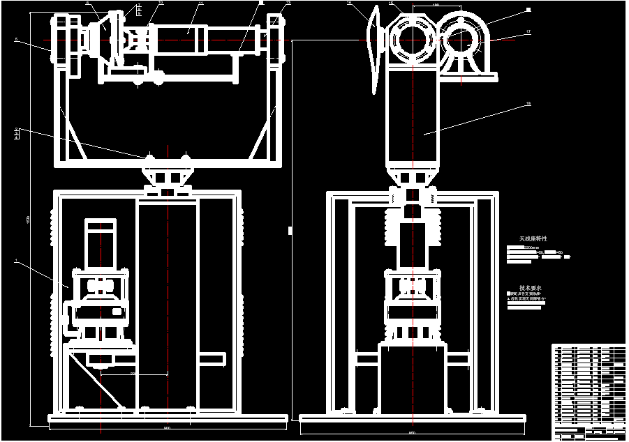 船载卫星TV天线座设计