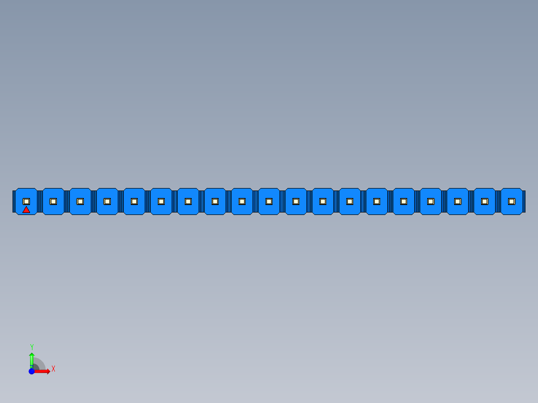 彩色公头100mil（2.54mm）系列-DS1021_blue_1x19p_100mil_Type43_rev1.0前视图