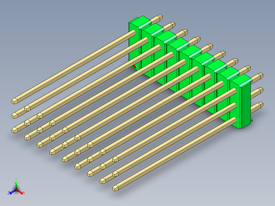 彩色公头100mil（2.54mm）系列-DS1021_green_3x09p_100mil_Type43_rev1.0