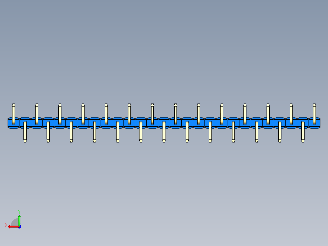 彩色公排针 100mil 2.54mm 系列-DS1022_blue_27p_100mil_Type_SMT_R1_rev1.0后视图