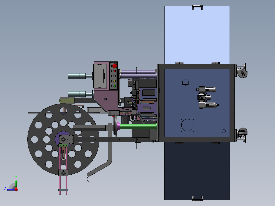 FPC-6PIN后锁式全自动机(自动装COVER焊片CCD检测)右视图