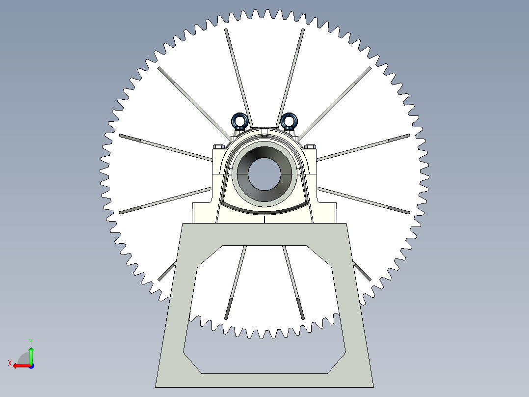 球磨碎石机的设计后视图