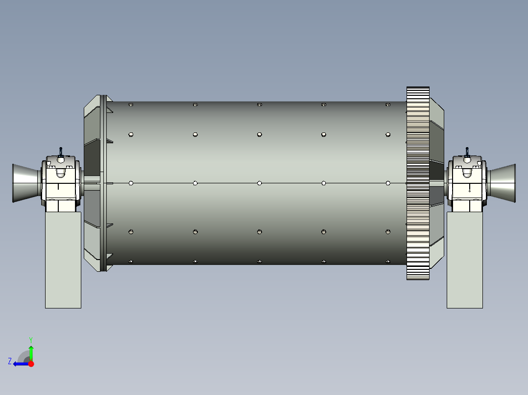 球磨碎石机的设计右视图