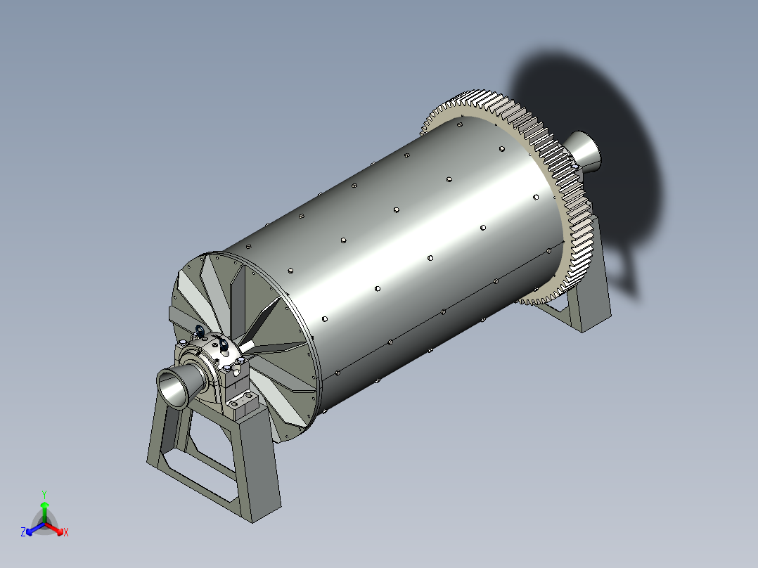 球磨碎石机的设计正等轴测图