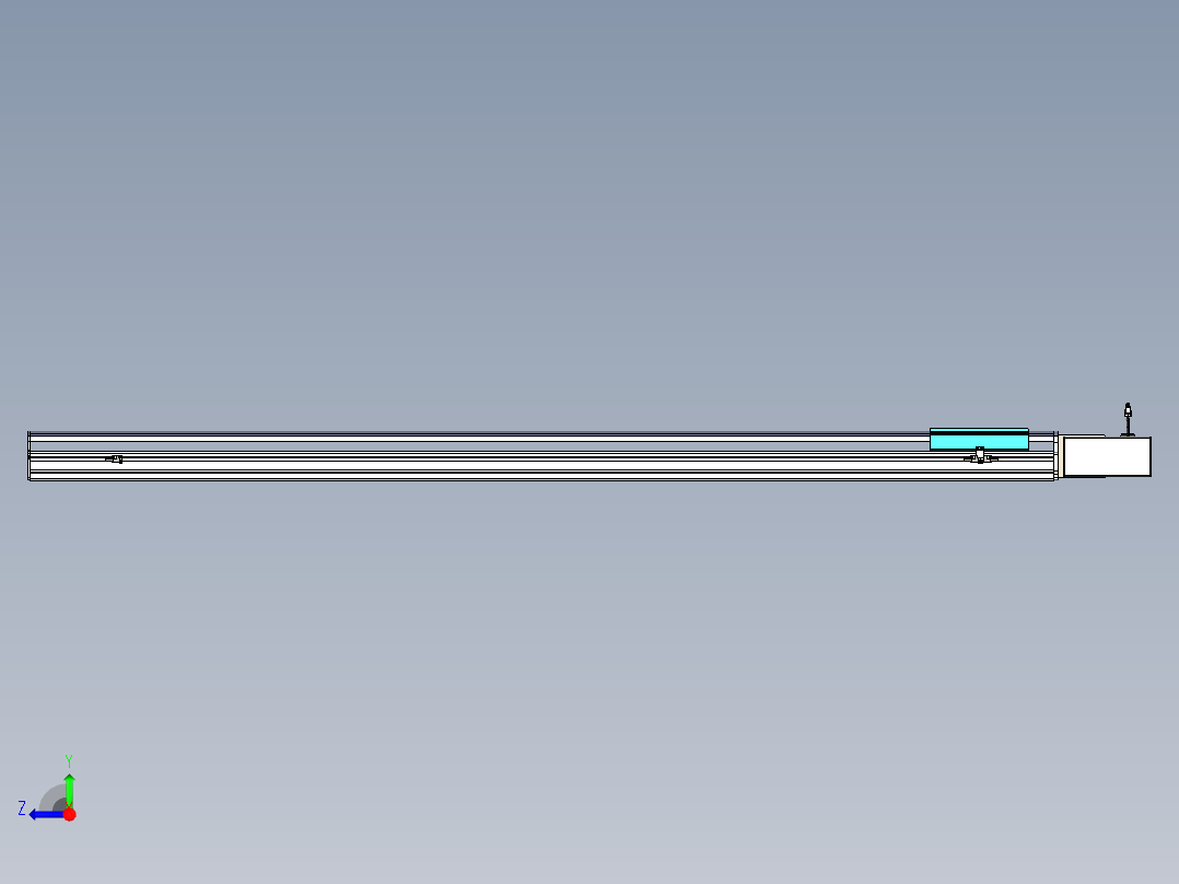 同步带滑台-半封闭B22H-L100-C-S2000-R-P75-D3-N5右视图