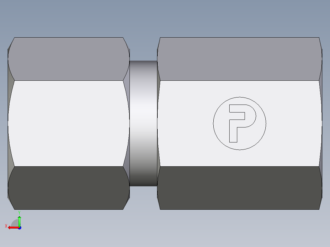 卡套式工业通用硬管接头EO_Swivel_connector_GAI10ZLRCF后视图