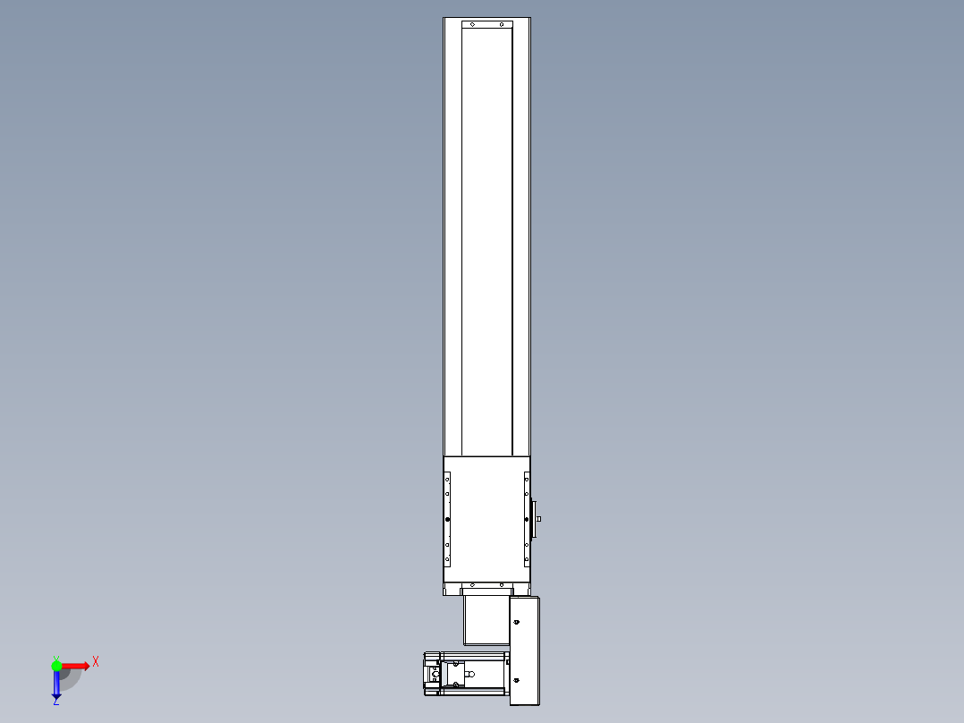 同步带全封闭直线模组TPA-HCB-120D-90-L550-MR-Y-P40-N3俯视图