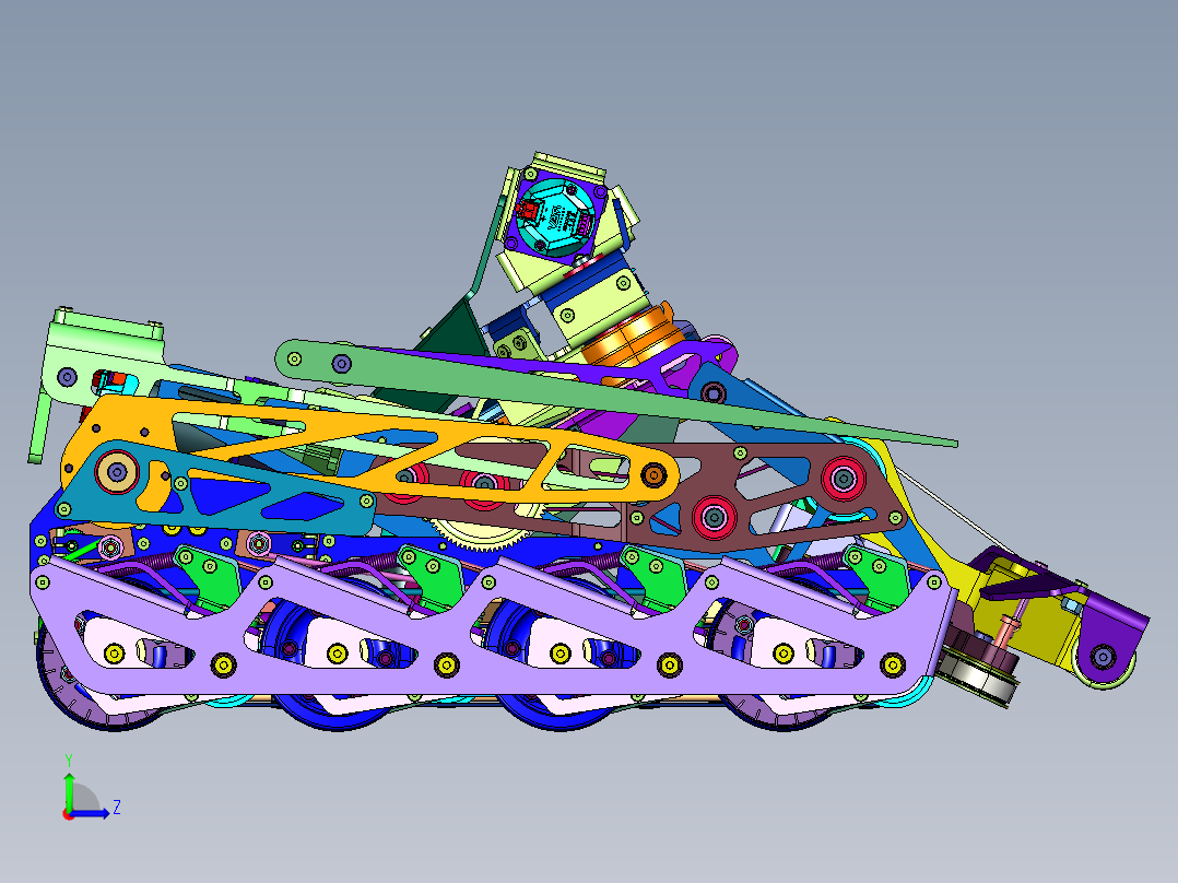 训练用寻球拾球追踪小车左视图