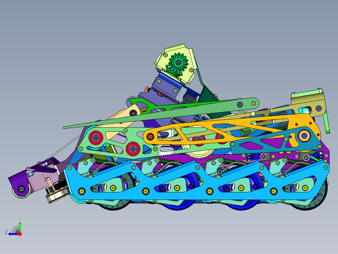 训练用寻球拾球追踪小车右视图