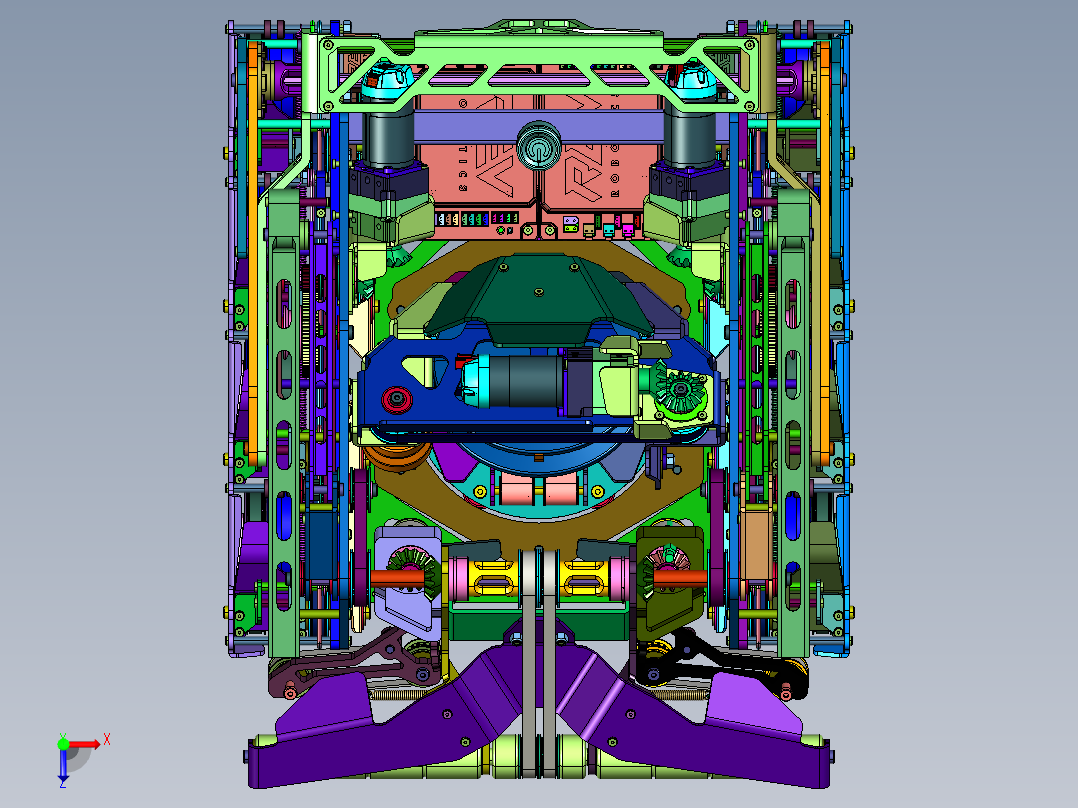 训练用寻球拾球追踪小车俯视图