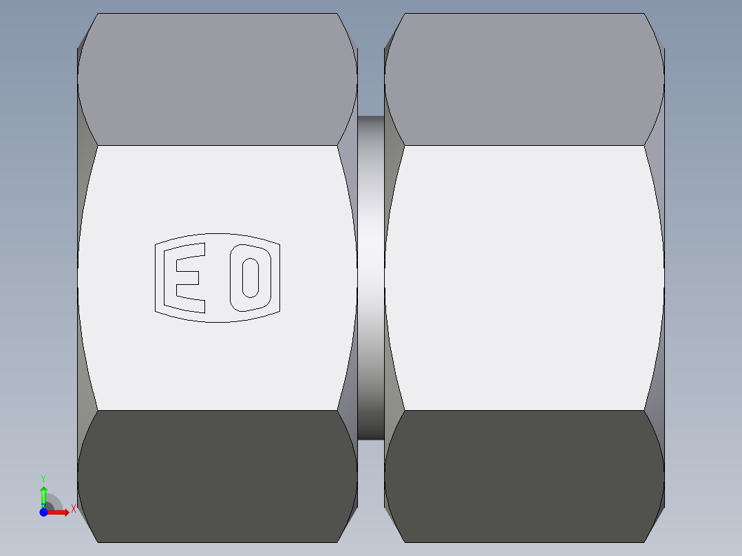 卡套式工业通用硬管接头EO_Swivel_union_GZ22LCF前视图