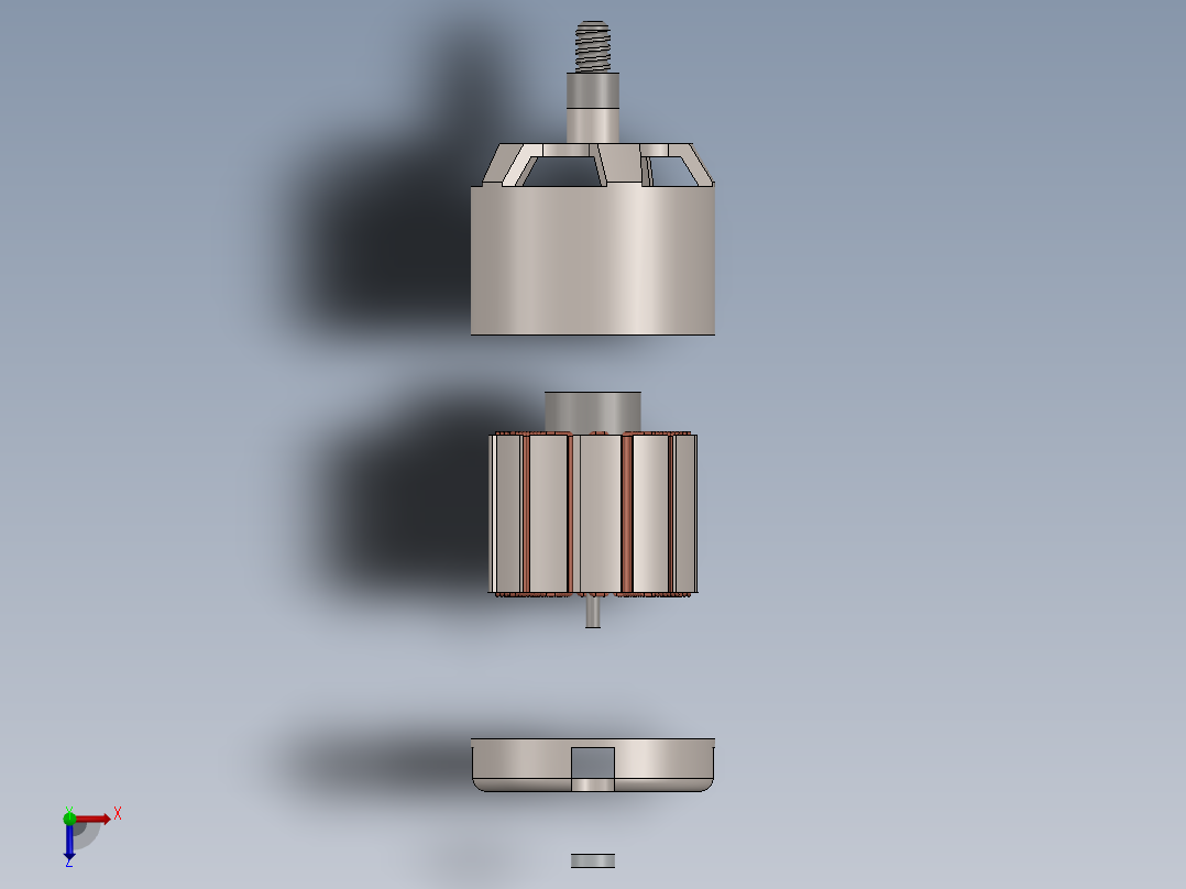 大疆无人机用驱动电机三维模型俯视图
