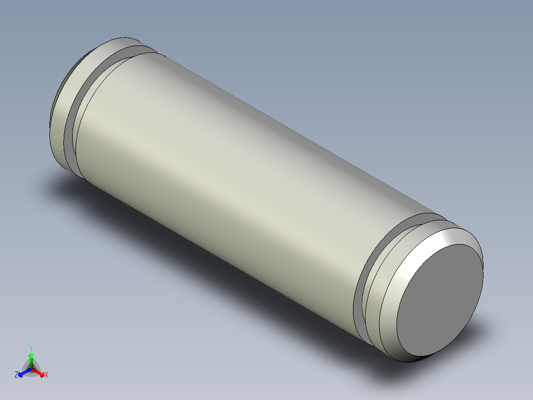直径6卡簧销正等轴测图
