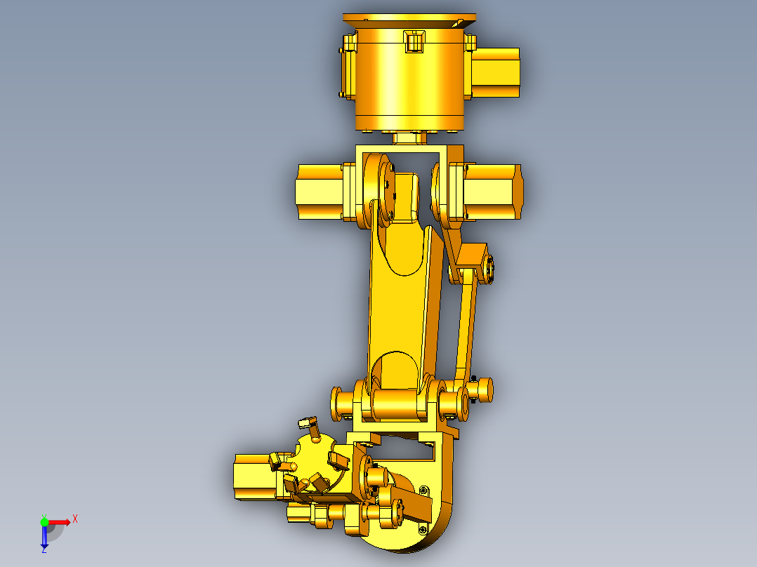 W040-番茄采摘机械手结构设计（含三维图+CAD图纸+说明书）俯视图