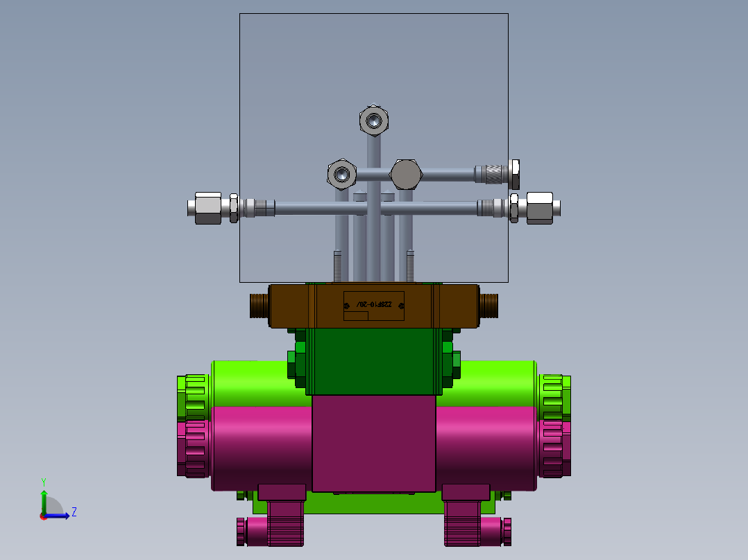 阀块装配左视图