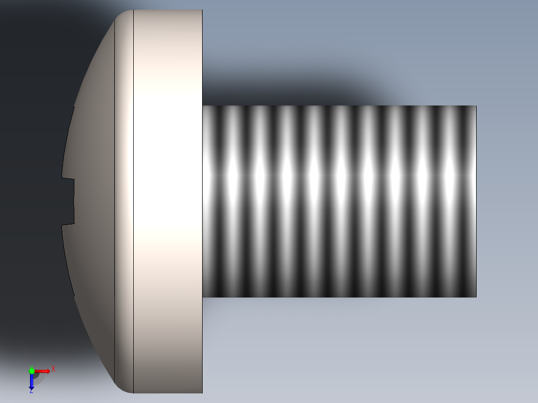 螺丝 M3.5 十字盘头-M3.5 x 5 Screw head.SLDPRT俯视图