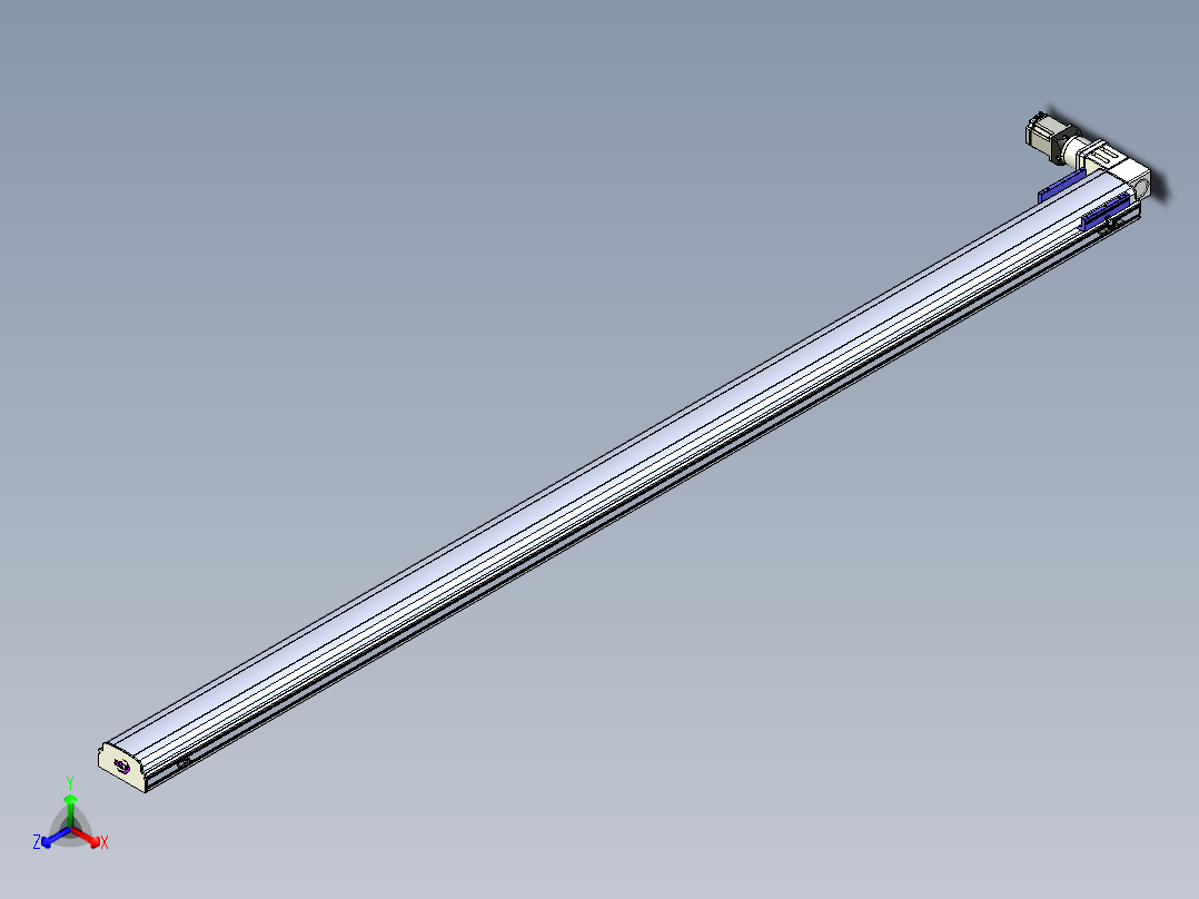 同步带滑台-半封闭B17-L100-S3300-L-P75-D3-N3正等轴测图