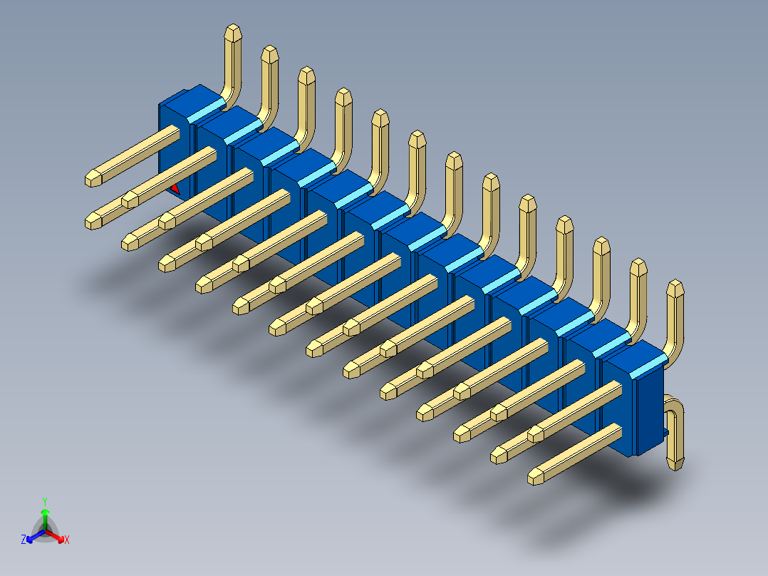 彩色公排针 100mil 2.54mm 系列-DS1022_blue_26p_100mil_TypeSMT_rev1.0