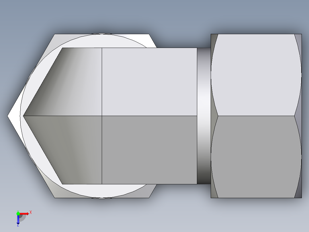 卡套式工业通用硬管接头EO_Adjustable_Locknut_elbow_WEE22LRCF俯视图