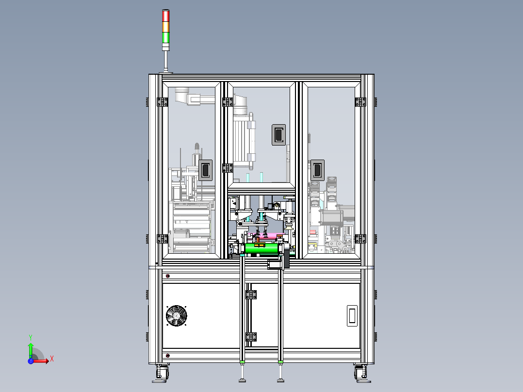 聚合物电池整形贴标机前视图