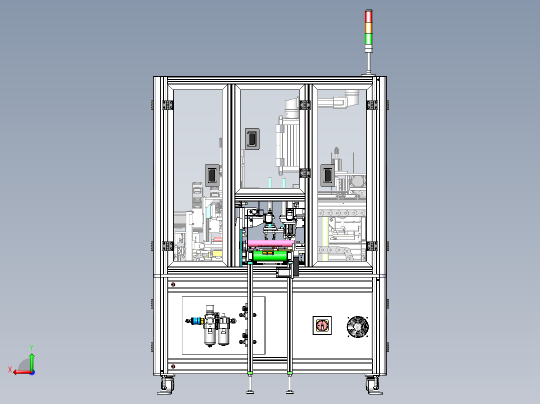 聚合物电池整形贴标机后视图