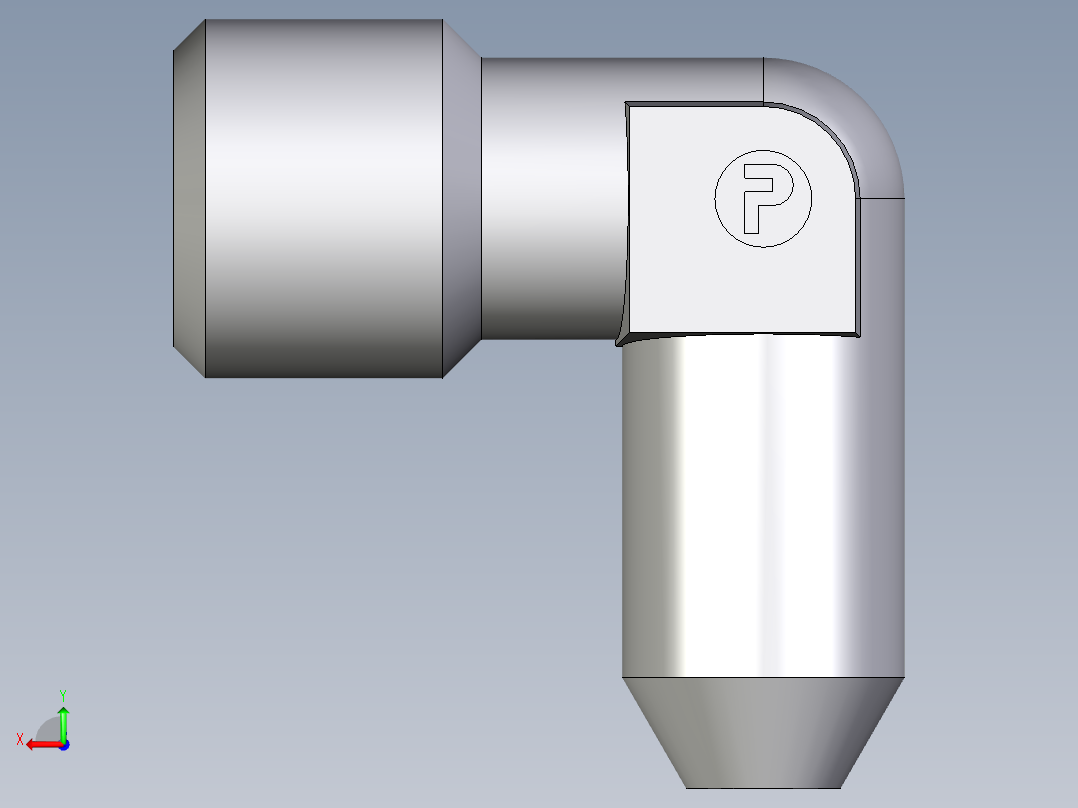 卡套式工业通用硬管接头EO_Weld_elbown_WAS06SX后视图