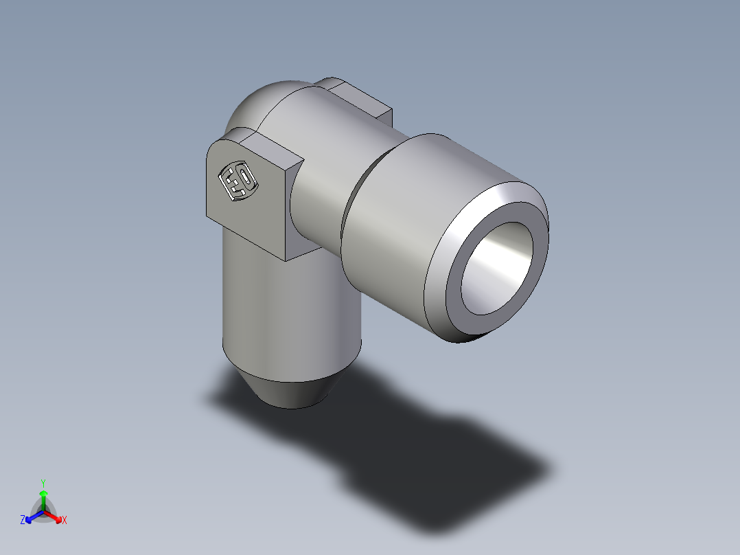 卡套式工业通用硬管接头EO_Weld_elbown_WAS06SX正等轴测图