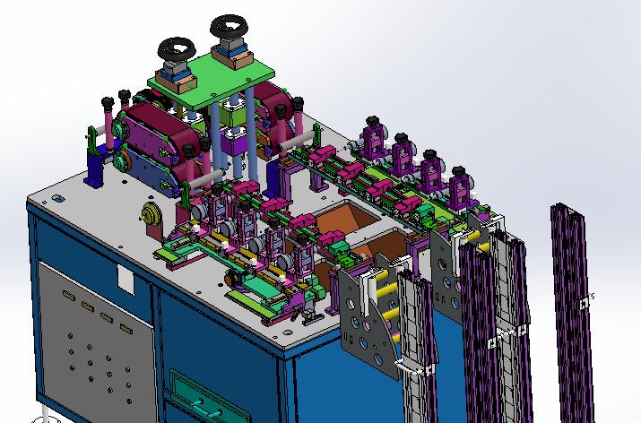 双牵引水平打孔机（sw18可编辑+bom+工程图）