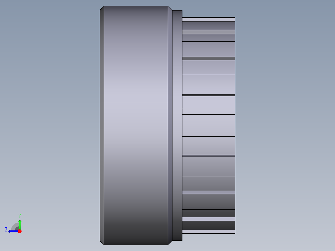 20FBFV 结合布什与BSP螺纹母端右视图